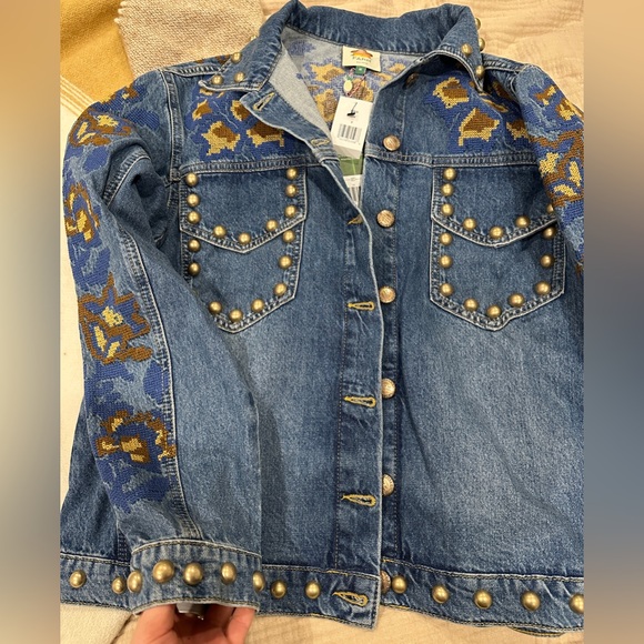 Farm Rio studded floral denim jacket - Picture 9 of 13